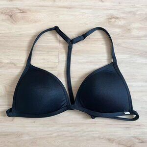 Victoria's Secret PINK Swim Top Women's M Black Lined Strappy